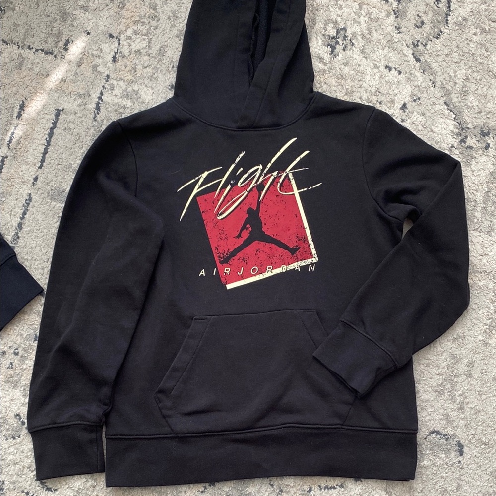Air Jordan Black Hoodie with Red Graphic